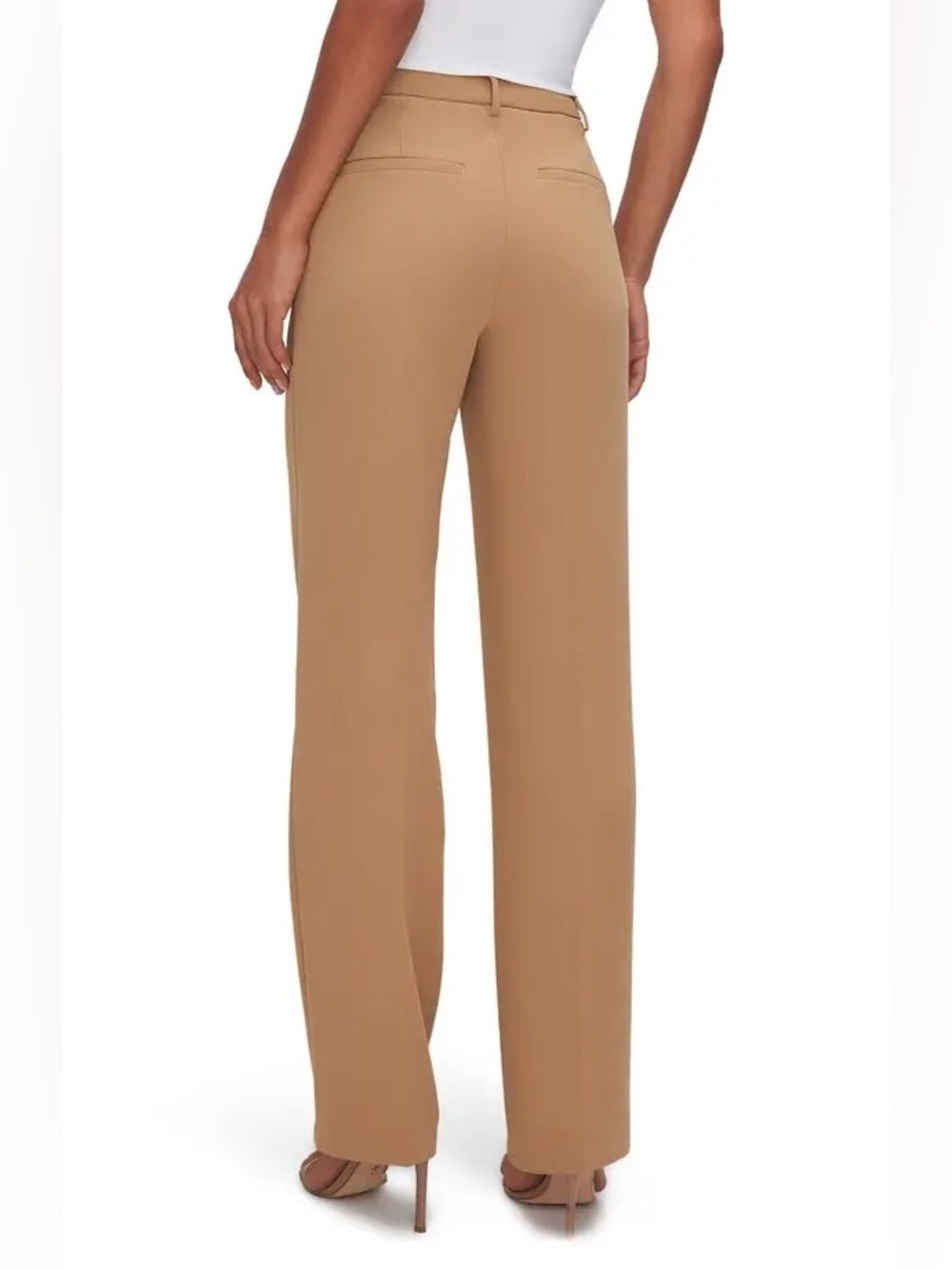 GOOD AMERICAN Luxe Suiting Column Wide Leg Trousers Sz 27/4
